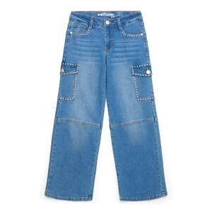 Wallflower Girls Jeans Size‎ 16 Medium Wash Wide Leg 5 Pockets Boyfriend 25 Ins